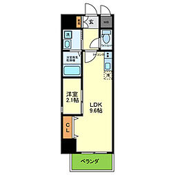 ONLYONE布施 1LDKの間取図画像