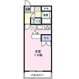 葉山アヴェニュー 2階ワンルームの間取り