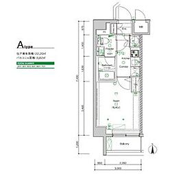REALIZE西川口II 201 2階1Kの間取り