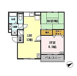 メゾン藤 2階3DKの間取り