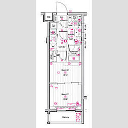 THE PREMIUM CUBE G 東中野 3階2Kの間取り
