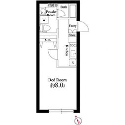 Bark Lane 早稲田 3階1Kの間取り