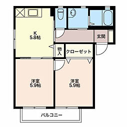 バリュージュ大宮 Ｃ 1階2Kの間取り