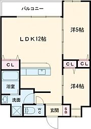 THE　GRANDE　HILLS（ザ グランデ ヒルズ） 201 2階2LDKの間取り