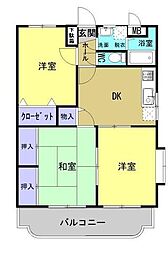 サンフィールド高鍋 3DKの間取図画像