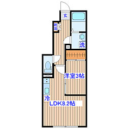仮）愛の杜新築アパート 103 1階1LDKの間取り