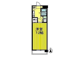 カワハラビル 2階1Kの間取り