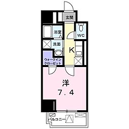 サン　フォーレスト 6階1Kの間取り