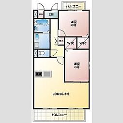 solana 1階2LDKの間取り