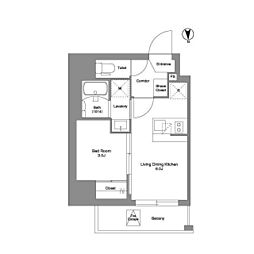 ＢＰＲレジデンス王子 0903 9階1DKの間取り