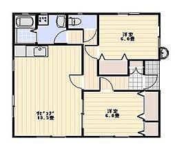 JR両毛線 国定駅 徒歩27分の賃貸一戸建て 1階2LDKの間取り