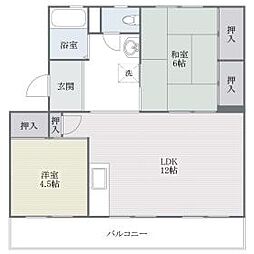 グランエピ長丘台 2LDKの間取図画像