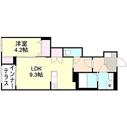 メゾン・ド・コローレ 1LDKの間取図画像