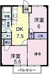 ジョイ梅田 1階3DKの間取り