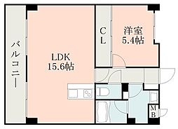 JR豊肥本線 肥後大津駅 徒歩17分の賃貸マンション 5階1LDKの間取り
