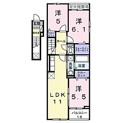 ベル・コリーヌB 3LDKの間取図画像