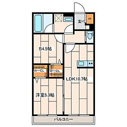 さくら十番館 1SLDKの間取図画像
