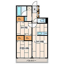さくら十番館 1SLDKの間取図画像
