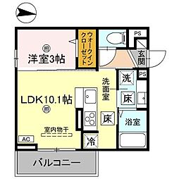 KOHRYU 101 1階1LDKの間取り