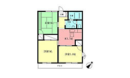 エイム1 3Kの間取図画像