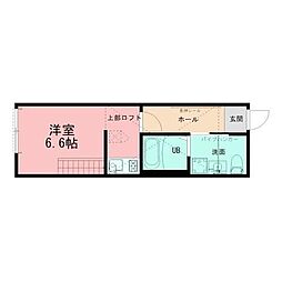 ハイロフト海老名 1Kの間取図画像