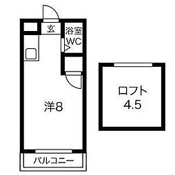 アメニティー・天野 ワンルームの間取図画像