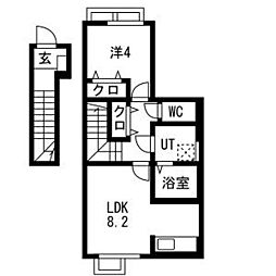 Grandir城北(グランディール) 1LDKの間取図画像