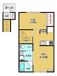 Pinot noir（ピノ　ノワール） 206 2階1LDKの間取り