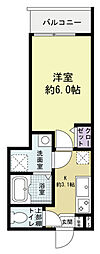 GreenHILLV 304 3階1Kの間取り