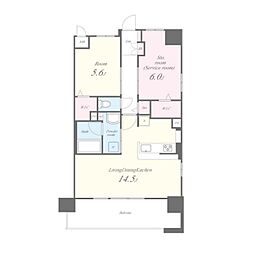 ベイ・グランデ弁天町 1SLDKの間取図画像