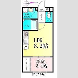 春ひなたのルミーナ 1LDKの間取図画像