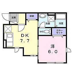 ヴァンベェール27 1DKの間取図画像