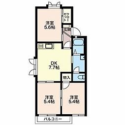 あすかE 3DKの間取図画像