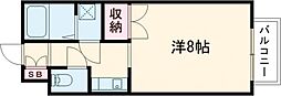 ローズハイツ1 1Kの間取図画像