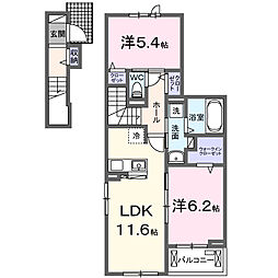 フレンド A棟 2LDKの間取図画像