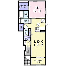 Village なの花 1LDKの間取図画像
