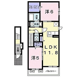 Village なの花 2LDKの間取図画像