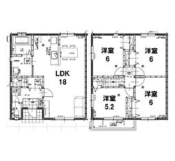 古河市三和アパート 4LDKの間取図画像