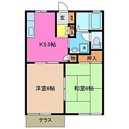 じゅねすしろやまB 2Kの間取図画像