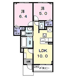 カーサみやびVII 2LDKの間取図画像