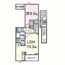 ニューデフィ藤 1LDKの間取図画像