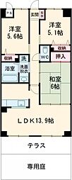 スカール屋島 3LDKの間取図画像