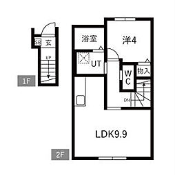 Ka pilina(カピリナ) 1LDKの間取図画像