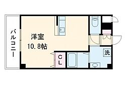 S-FORT熊本県立大前 ワンルームの間取図画像