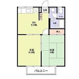 エステートピア築山二番館 2DKの間取図画像