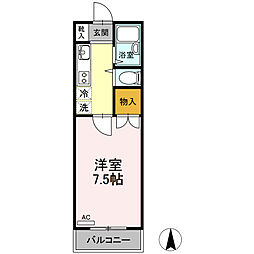 メゾン本庄A 1Kの間取図画像
