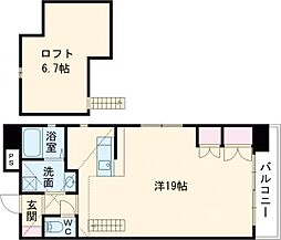 エンバシーコート矢賀 603 6階ワンルームの間取り