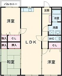 ベーシック中日 3LDKの間取図画像