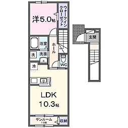 リベルテ A 1LDKの間取図画像