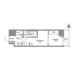 Daffitto錦糸町 1DKの間取図画像